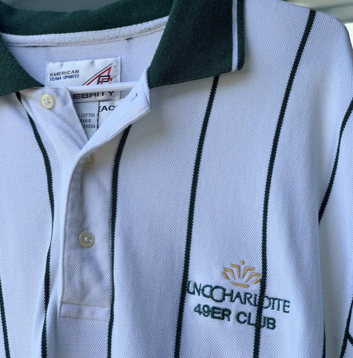Vintage UNC Charlotte 49ers Club Pinstriped Polo
