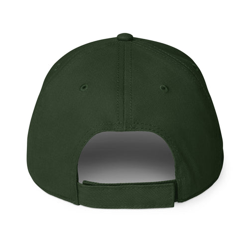 Pickaxe Low-Profile Baseball Cap, back view, featuring gold pickaxe logo