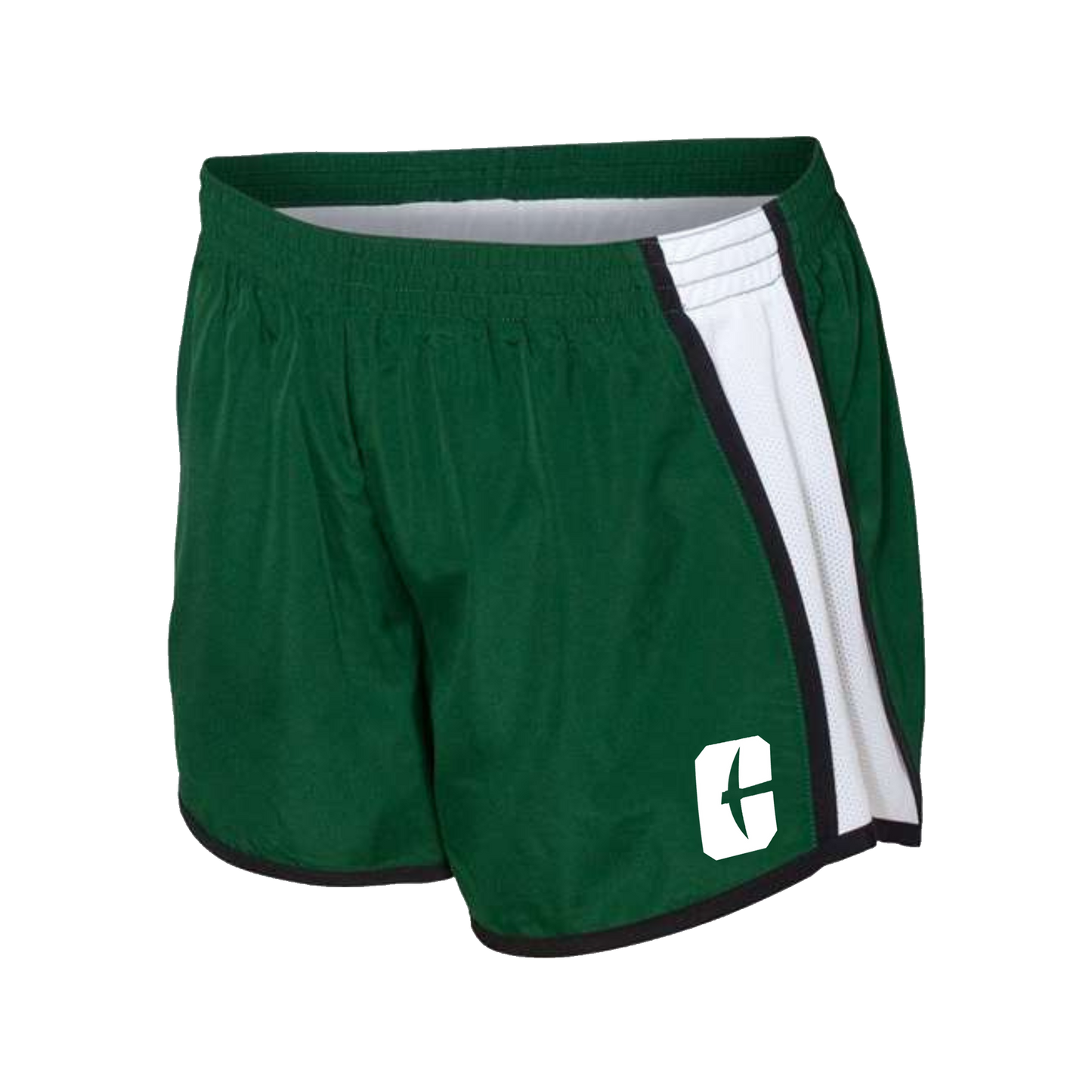 Women's "C" Logo Green Athletic Shorts